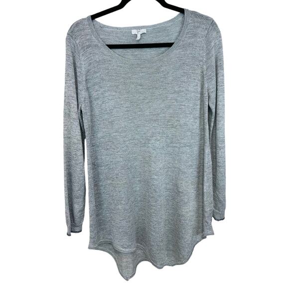 Joie Tambrel Asymmetrical Hem Sweater Silver M - Picture 2 of 13